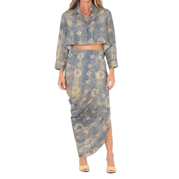 NEW JBQ noor skirt in blue shibori